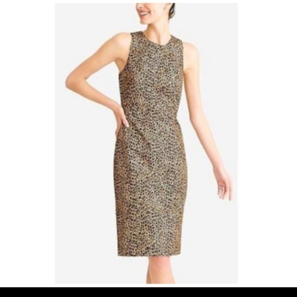 J.CREW Sleeveless Leopard Sheath Dress size 4 - Picture 1 of 14